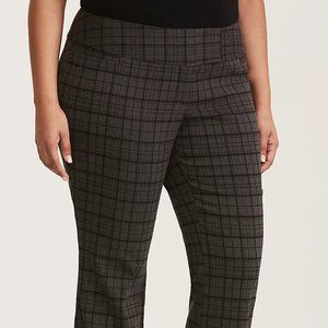 RELAXED TROUSER PANT GREY PLAID MILLENNIAL STRETCH